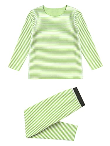 Hansber Boys Girls Thermal Underwear Set Kids Long Johns Striped Compression Base Layer Tops with Bottom3