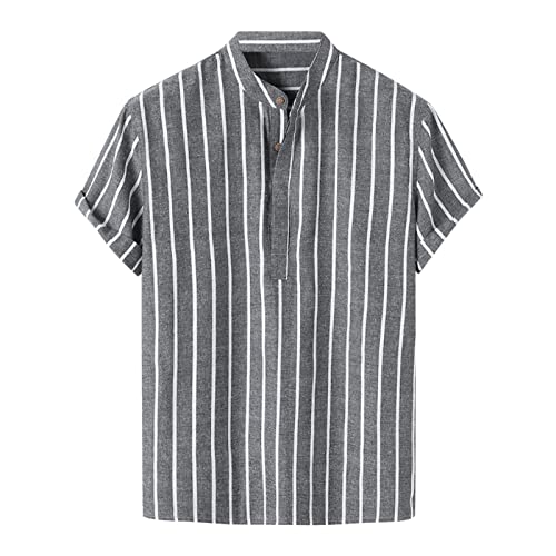 Allegorly Chemisette Homme Manches Courtes Manches Courtes Été Loisirs Chemises Légère Plage Regular Fit Chemises Casual Homme Plage Vacances Confort Respirante avec Boutons