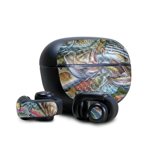 Image of Carbon Fiber Skin Compatible with Bose Ultra Open Earbuds - Action Fish Puzzle - Premium 3M Vinyl Protective Wrap Decal Cover - Easy to Apply | Crafted in The USA by MightySkins