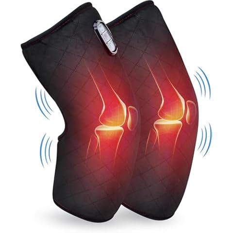 COMFIER Heated Knee Massager with Heating Pad for Knee Pain Relief,Valentines Day Gifts for Men Women Dad Mom,Knee Warmers Wrap, FSA or HSA Eligible,Heated Knee Pad for Men Women Elders Cover