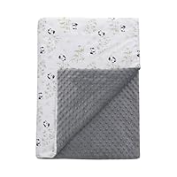 Warme deken voor de winter, kinderdeken, babydeken, woondeken, babyknuffeldeken met drielaags katoen, bankdeken, kinderdeken, babydeken, cadeau voor geboorte, 75 x 100 cm, grijs