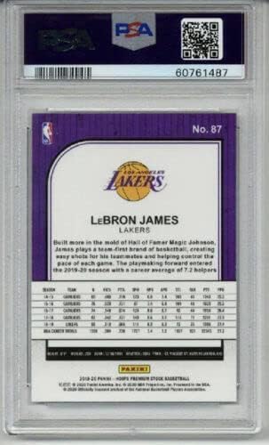 2019 HOOPS PREMIUM STOCK #87 LEBRON JAMES BASKETBALL CARD LA LAKERS RARE PSA 9