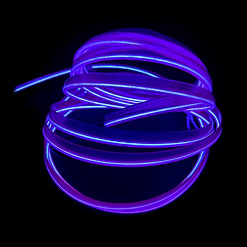 El Wire Bande Lumineuse pour intérieur de Voiture, 5 m de Fil néon USB 5 V avec Protection par fusible pour décoration intérieure de Voiture Automobile avec Bord de Couture de 6 mm (5 mètres, Purple)