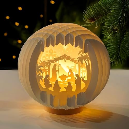Belén iluminado de sobremesa para decoración navideña del hogar 4