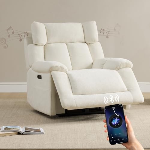 Sillón reclinable con altavoces crema