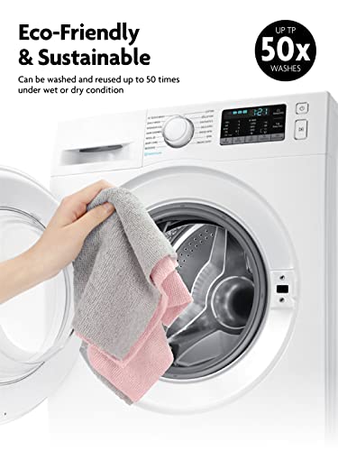 Fantasticlean Microfiber Cleaning Cloth Roll -75 Pack, Tear Away Towels, 12" X 12", Reusable And Washable Rags (Pink) #TOP4