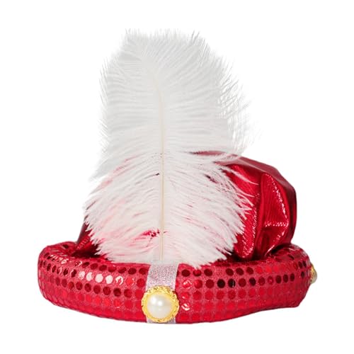 Sombrero de disfraz – Sombrero de para adultos | Accesorios de juego de rol de fiesta temática de | Sombrero de disfraz de con plumas y perlas, hermoso turbante de sultán para