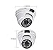 EVERSECU 1080P (HD-TVI/AHD/CVI/Analog) Hybrid Outdoor/Indoor Metal Turret Dome Security Camera, Day Night Vision Security IR Analog Camera, Vandalproof Mini Dome CCTV Camera