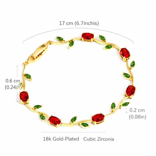 Image of Trendy Tulip Bracelet for Women | Gold Plated Pink Crystal Floral Bracelet | Elegant Minimalist Jewelry | Adjustable Chain Bracelet Gift for Girls Women | Stylish Party Daily Wear Accessory