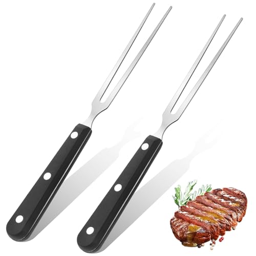 2pcs Carving Fork Meat Fork Carving Fork for Meat BBQ Fork Set Stainless Steel Forks with Ergonomic Handle for Holiday Turkey Carving and Outdoor Barbecue BBQ Kitchen Grill Essential