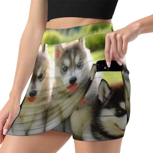 Mini jupe de golf et tennis : skort de sport athlétique avec short intégré pour femme