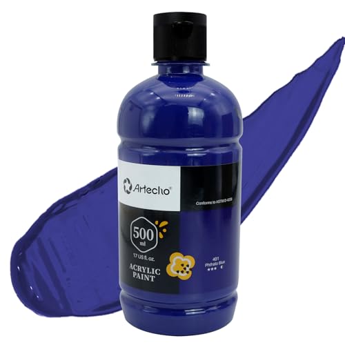 Image of Artecho Phthalo BlueAcrylic Paint 500ml / 17oz Large Bottle