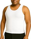 SELURE Shaping Tank Men 2.0 Compression Shirt Shapewear Workout Tops Breathable Shaper Vest Abs Abdomen Undershirt White