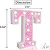 Amazon.com: Pink Light Up Letters, Glitter Alphabet Letter Sign LED ...