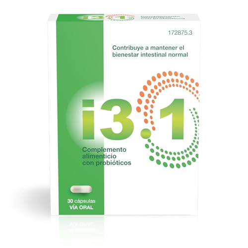 i3.1 Probiotico Intestinal - Complemento Alimenticio con 3 Cepas Bacterianas Para la Recuperación de la Flora Bacteriana Intestinal - Sin Lactosa - 30 Cápsulas