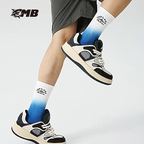 Novelty Socks Super Value 5 Pairs Set for Men & Boys - Sporty Mid Calf Socks - Casual Cotton Gradient4