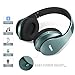TUINYO Wireless Headphones Over Ear, Bluetooth Headphones with Microphone, Foldable Stereo Wireless Headset- Silver Blue
