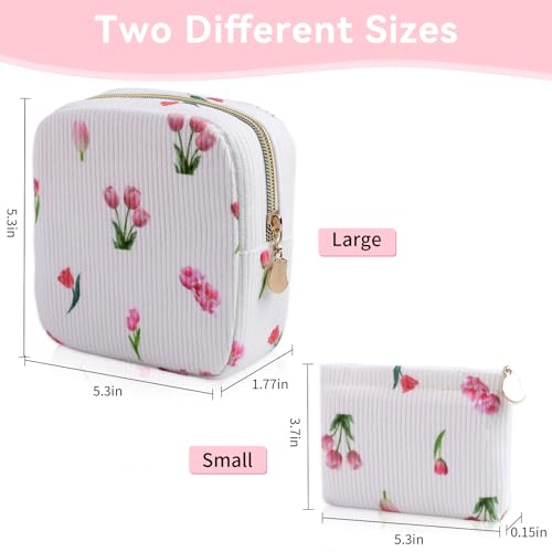 Image of 2-Pack Period Bag for Women Girls, Portable Corduroy Sanitary Napkin Storage Bag Period Pouch Small Discreet Menstrual Pouch, Sanitary Pads Bag Period Kits Tampons Holder for First Period
