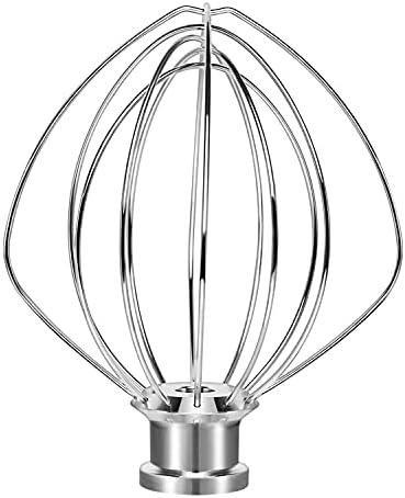 K45WW 6-Wire Whip Attachment Fits KitchenAid Tilt-Head Stand Mixer,Dishwasher Washable 304(18/8)Stainless Steel,Egg Heavy Cream Cakes Mayonnaise Whisk