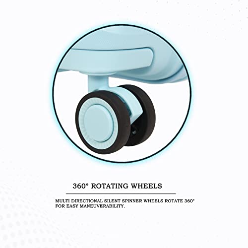 Image of it luggage Momentous Sky Blue Set of 2-24 & 20 inches Cabin with Padded Laptop Section & Medium-Expandable Polypropylene Hardsided with TSA Lock 8 Wheel Trolley Bag