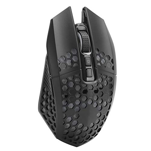 Drahtlose Maus, 7 Tasten, 2,4 GHz, 3 Gänge, Einstellbare Kabellose, Stumme Spielemäuse Ergonomische Business Office Student Luminous Hollow Mouse, mit USB-Empfänger, für Desktop-Notebooks(schwarz)