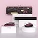 Links9+ Wireless Keyboard and Mouse Combos, Retro Keyboard and Mouse Wireless Full Size, 2.4Ghz Connection and Optical Mouse for Windows, Mac, PC, Laptop for Home and Office (Burgundy-Black)