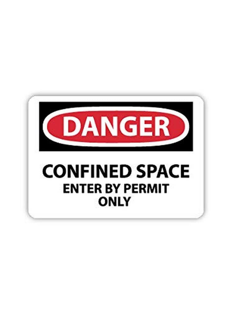 Panneau de signalisation Danger Confined Space Enter By Permit Only D162PB - 2