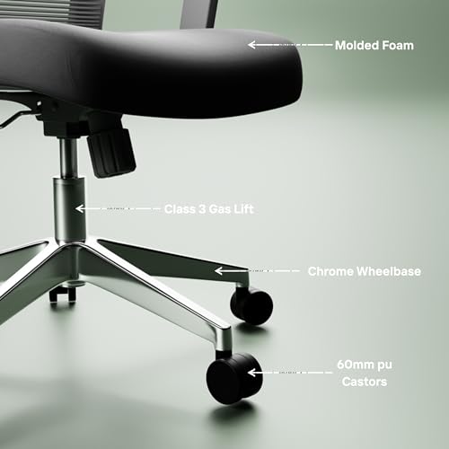 Image of Rocknova Ergonomic Office Chair for Work | 5 Year Warranty | Multi-Lock Auto-Adapt Recline | 1D Armrest | Adjustable Lumbar (D86 Grey)