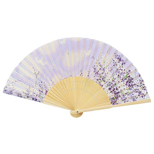 Terra Distribution Hand Fans for Women Foldable [Japan Import] Folding Fan, Japanese Fan, Unique Design, Handmade Bamboo, Silk Fan, 8.6