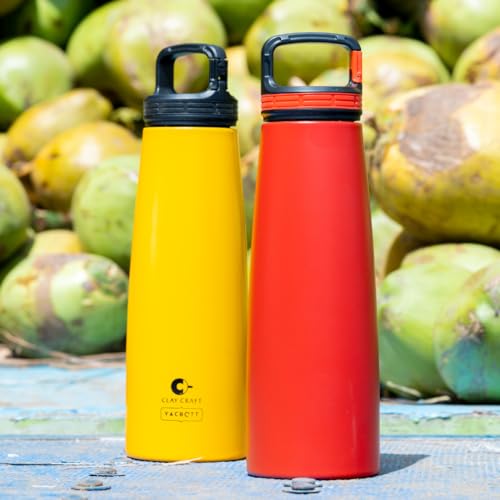 Image of CLAY CRAFT VACBOTT Harriet Swag Double Walled|18 Hours Hot and 24 Hours Cold Water Bottle Vacuum Insulated Flask|Thrmosteel Bottle|1000ML, Water Bottle|BPA-Free|BIS Certified|1Year Limited Warranty