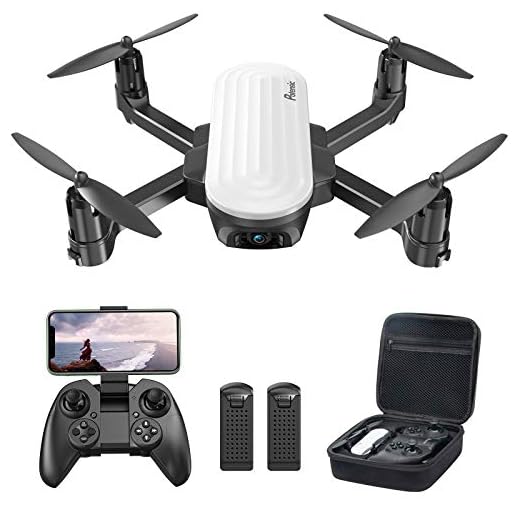Potensic Elfin 2K Drone con Cámara, Dron WiFi con 20 Minutos Vuelo, Posicionamiento Flujo Óptico, Control Gestos, Quadcopter Helicóptero con Headless Modo, Vuelo de Trayectoria, con Bolsa