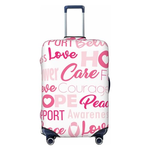 Breast Cancer Pink Ribbons Awareness (2) Luggage Cover Washable Elasticated Luggage Covers for Suitcase tsa Approved Stylish Dust and Scratch Resistant Luggage Case