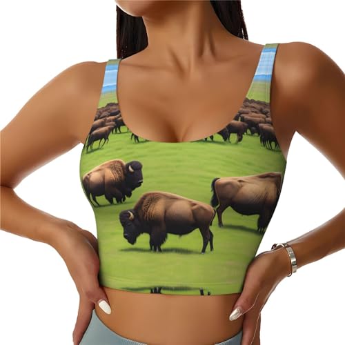 Gilet de sport femme bison imprimé HYTTER débardeur yoga fitness sans manches