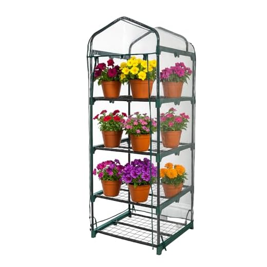 DIVCHI 4 Tier Greenhouse for Indoor & Outdoor Use | Durable Steel Frame | Clear PVC Cover | Ideal for Growing Vegetables, Flowers, Herbs, and Seedlings