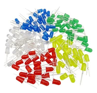 5000pcs/lot 5 Colors F5 5MM Round Yellow White Red Green Blue Each 1000pcs Diffused Round DIP Diode LED Lamp Light