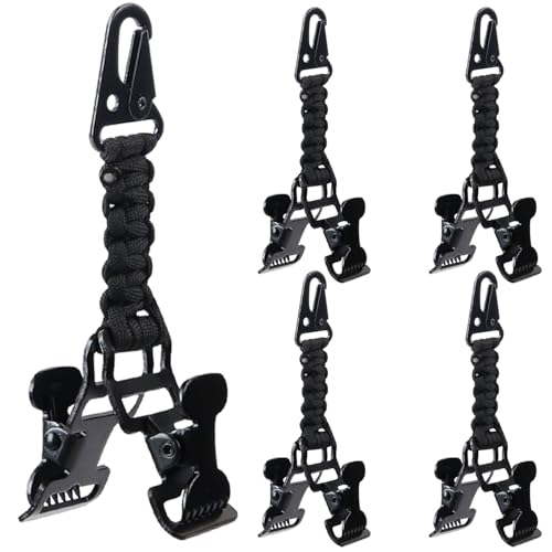 YJTSWDXY Glove Clip Tactical Glove Clips Work Glove Holders Strap with Alligator Clip for Tool Belt,Tool Bag,Tool Backpack (5pcs Black)