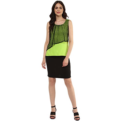 Image of mayra Women's Crepe Green Color Sleeveless Top