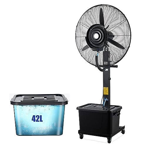 Large fan misters Pedestal misting Fan oscillating stand up mist fan Cooler 22in/26in/30in with 11 Gallon water tank for Restaurant Warehouse Outside Industrial Spray Fan (Size : 750mm/30in)