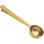 Voice on growth Coffee Scoop, Stainless Steel Golden Multi Function Coffee Measuring Spoon，Great Measuring Coffee, Tea，Protein Powder, Instant Drinks More - Perfect Coffee Spoon Bag Clip