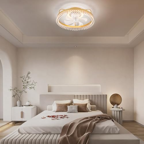Jinyudabang 360° Oscillating Flush Mount Ceiling Fans With Lights And Remote Control thumb #3