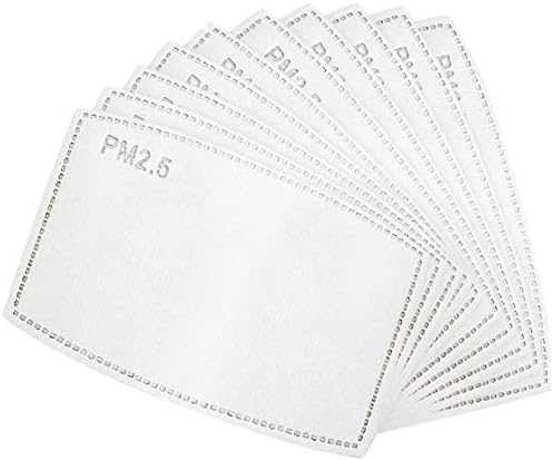 Cherislpy 10pcs PM2.5 Activated Carbon Filter Mouth Mask Filters Breathing Insert Protective Mask Filter for Men Women,Anti Pollution Washable Cotton for Adults Outdoor Activities (10pcs)