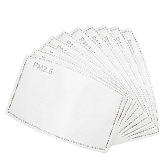 10pcs PM2.5 Activated Carbon Filter Mouth Mask Filters Breathing Insert Protective Mask Filter for Men Women,Anti Pollution Washable Cotton for Adults Outdoor Activities (10pcs)