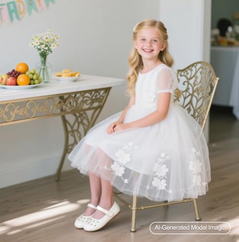 Image of PHIRAMIN Toddler Flower Girl Glitter Dress Shoes Little Girl Ballet Flats Bow Wedding Party