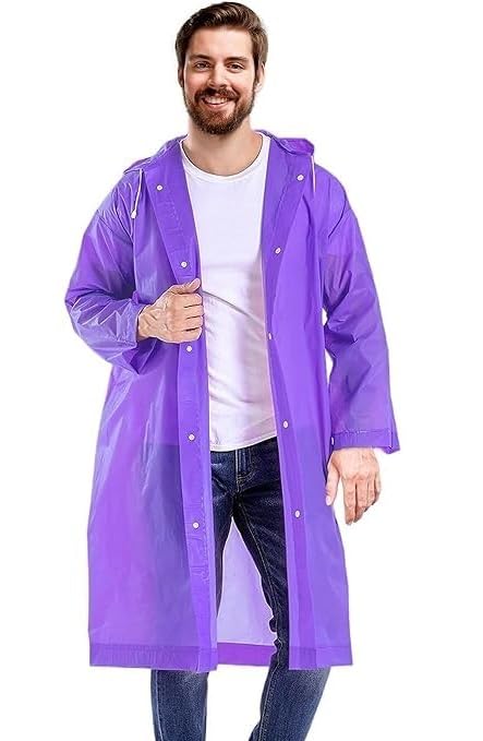 Men's Polyester Long RainCoat Pocho Barsaati with Adjustable Cap and Cover (Pack of 1)-picture-14