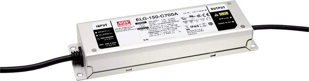 Controlador LED Mean Well ELG-150-C1050DA-3Y de corriente constante 105W 1400mA 72-143V DC Dali, montaje en superficie