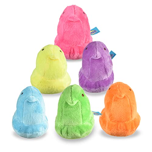 Peeps for Pets 4' Chick Plush Squeaker Toy for Dogs in Assorted Colors | Chick Plush for Dog Easter Baskets with Squeaker | Dog Squeaky Plush Easter Chick Toy,FF16009