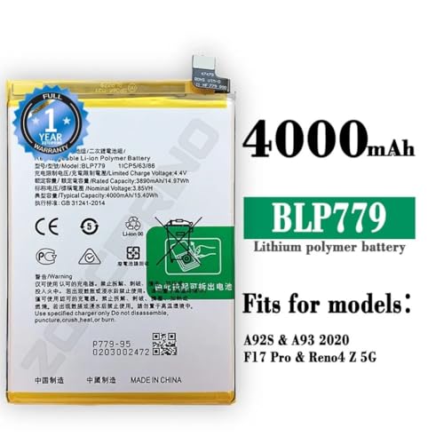 Image of Original BLP779 Battery for Oppo F17 PRO / A92S / A93 2020 F17 PRO /Reno 4 Z 5G Battery with 1Year Warranty *** (N41)