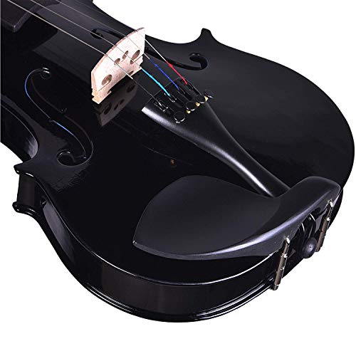 Image of Kadence V001D-C Vivaldi Violin | 4 /4 Full Size with Basswood Body & Brazilwood Bow | Includes Lightweight Hard Case, Bow, Rosin, Tuner & Learning Course | Black