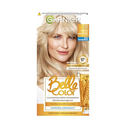 Coloration Crème Permanente Garnier Belle Color 111 Blond Très Très Clair Cendré cheveux blancs