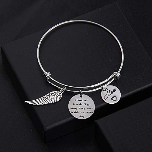 Zuo Bao Memorial Bracelet In Memory Of Dad Mom Sympathy Gift Those We Love Don't Go Away They Walk Beside Us Every Day Loss Jewelry For Her (In Memory Of Mom) #TOP5